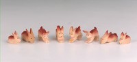 Hasengruppe geschnitzt, Set Hasengruppe geschnitzt, Set