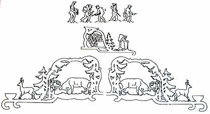 Vorlage Hängepyramide Erzgebirgische Motive