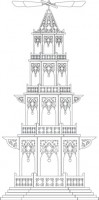 Laubsägevorlage Pyramide im gothischen Stil Laubsägevorlage Pyramide im gothischen Stil