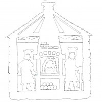 Vorlage doppeltes Fensterbild Weihnachtsbäckerei Vorlage doppeltes Fensterbild Weihnachtsbäckerei