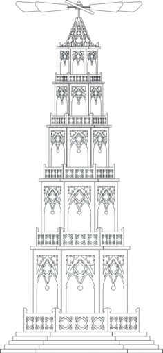 Laubsägevorlage Pyramide im gothischen Stil