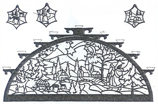 Laubsägevorlage Weihnachtslandschaft